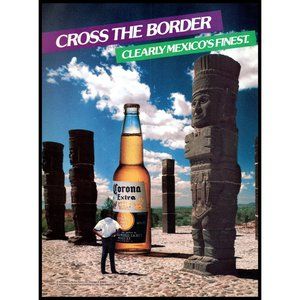 1987 Corona Extra Beer Cerveza Vintage Print Ad Mayan Ruins Mexico Wall Art Phot